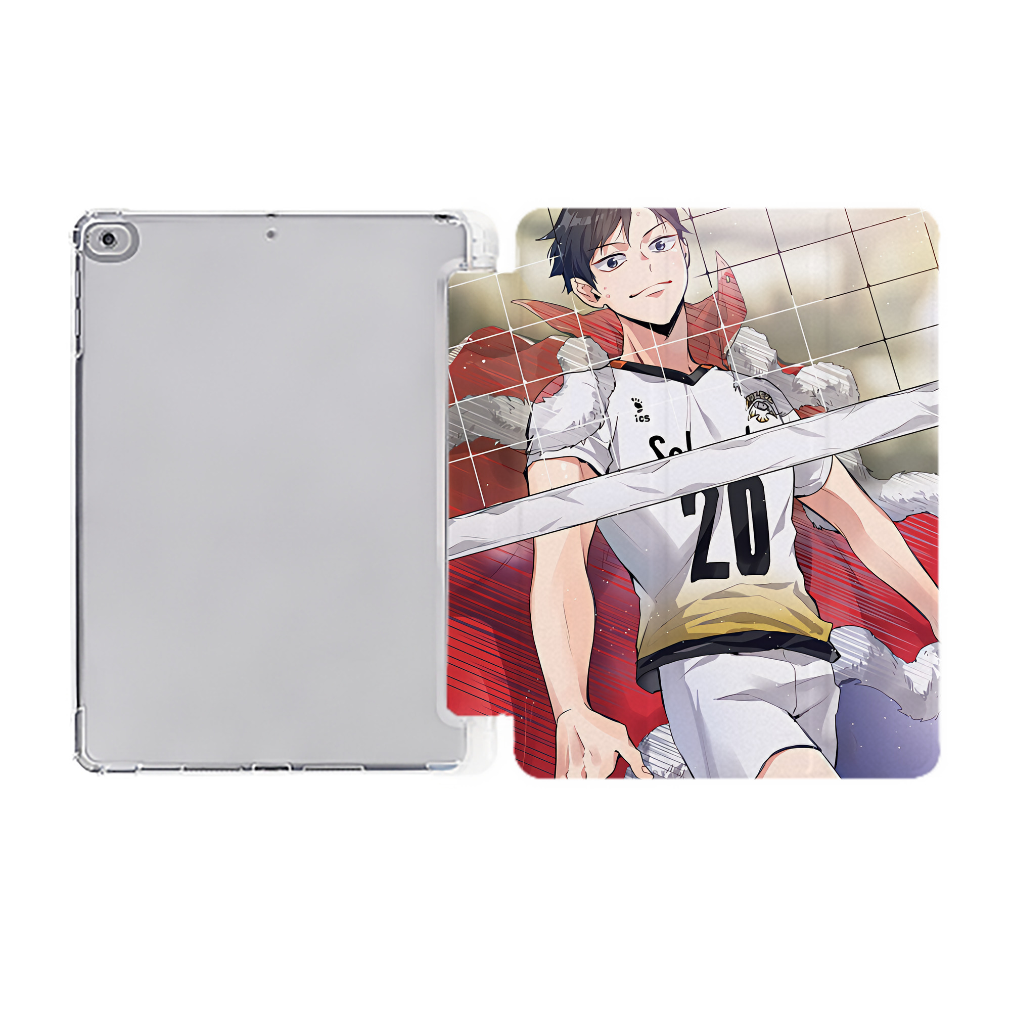 （画像用） ハイキュー!! Haikyu!! IPad ケース ペン収納付き 三つ折りスタンド PUレザー×シリコン 対応機種9.5/10.5/10.9インチ
